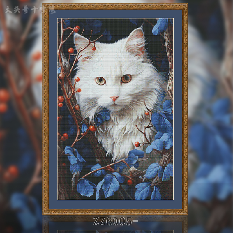 [ZZ6005-Different pupil lion cat]  Painting Fairy Cross Stitch