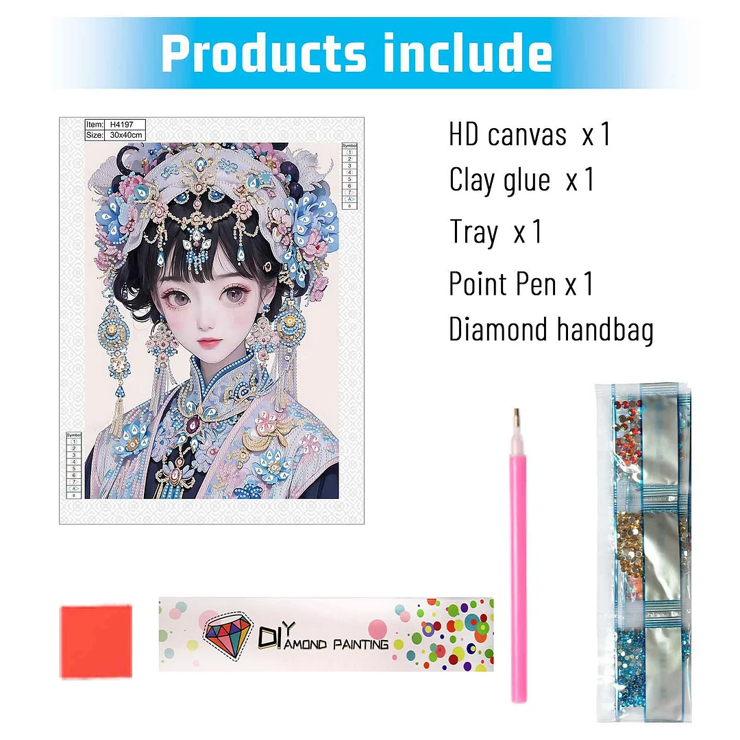 Diamond Painting - Partial Special Shaped Drill - Ornate Cute Girl(Canvas|30x40cm)
