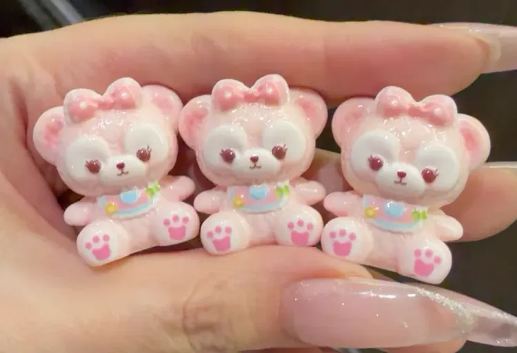 Mini Pink Bear Resin Charm
