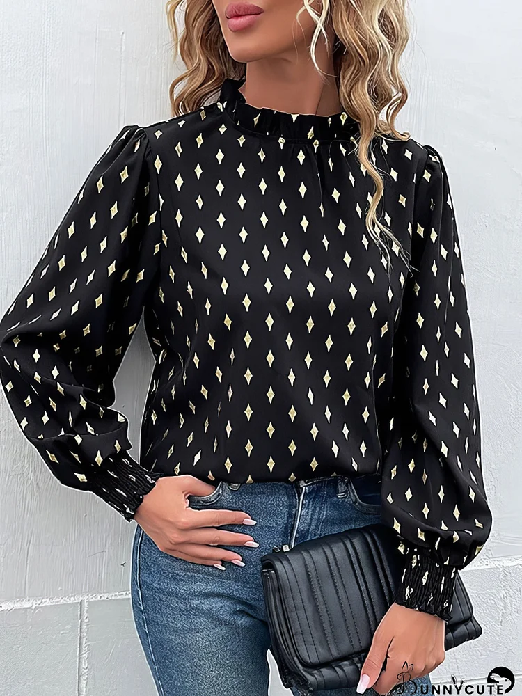 Blouses Temperament Commuter Half High Collar Vintage Blouse for Women