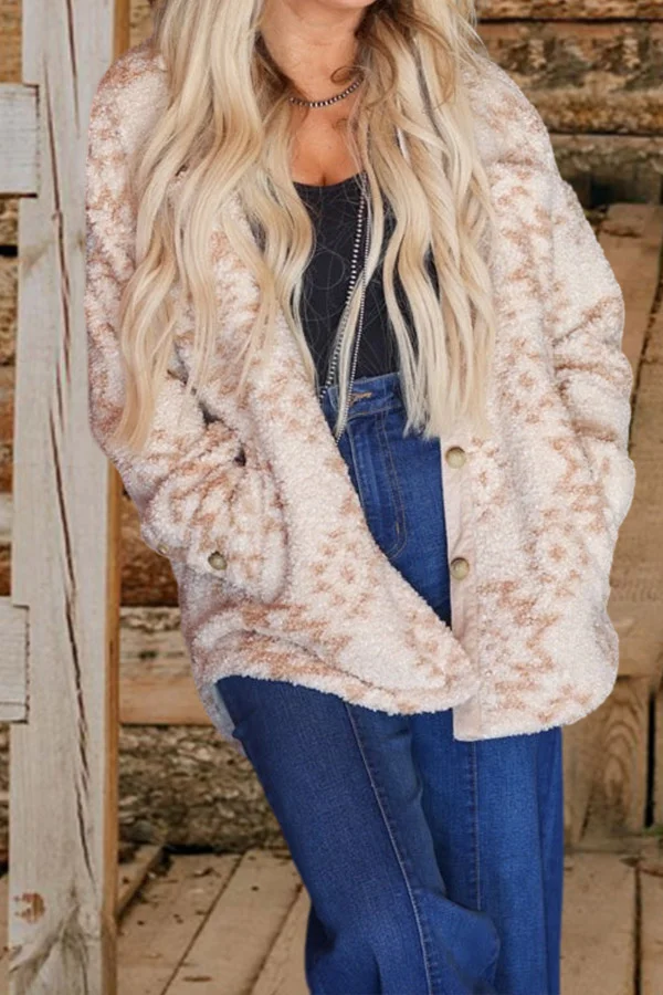 Comfortable Southwestern Print Jacket