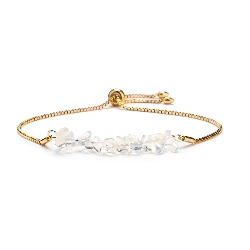 Casual Irregular Stainless Steel Natural Stone Bracelets In Bulk