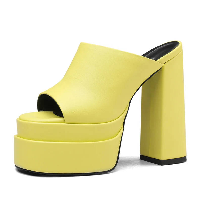 Women's Double Waterproof Platform Peep Toe Round Toe Thick Heel Satin Sandals Novameme