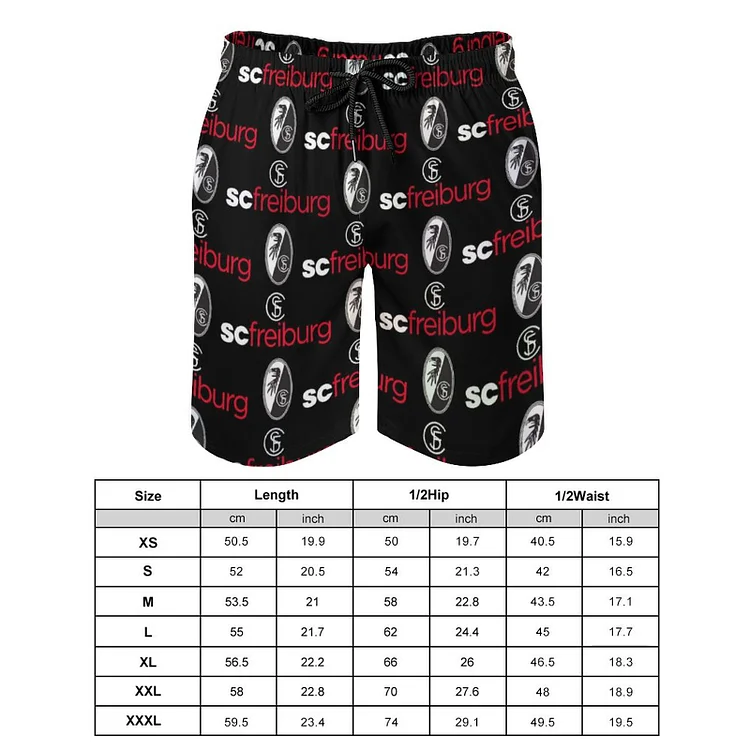 SC Freiburg Herren Badehose Schnelltrocknende Strandshorts Mit Tasche Kordelzug Shorts