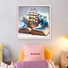 Sailboat In Book-11CT Stamped Cross Stitch 40*40cm/15.75*15.75in tapestrymarket