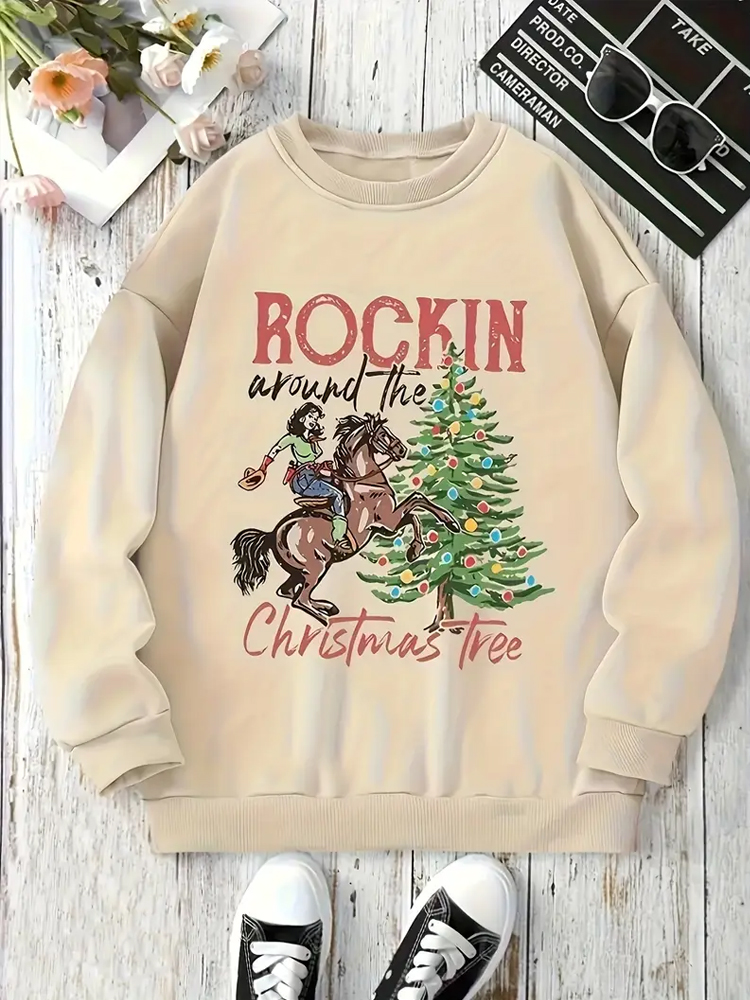 Comstylish Rockin Around The Christmas Tree Women's Sweatshirt