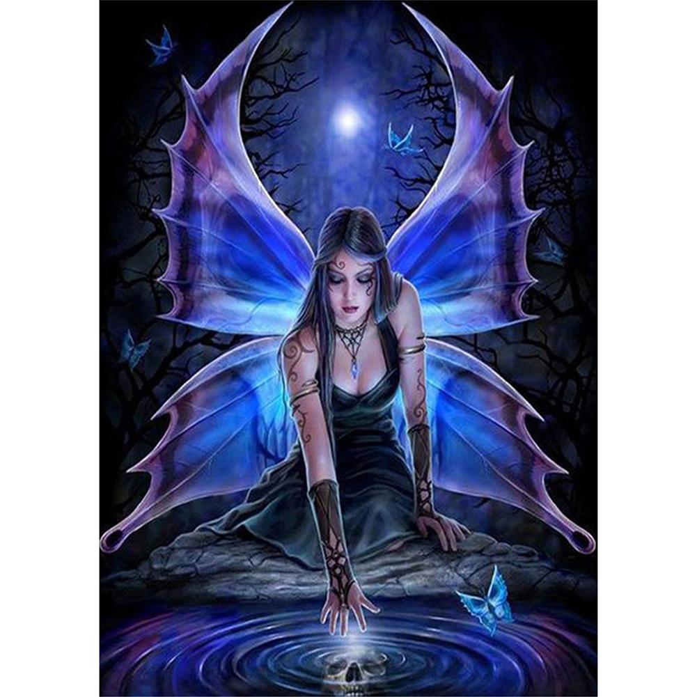 

40*30CM-Butterfly Girl-Round Drill Diamond Painting, 501 Original