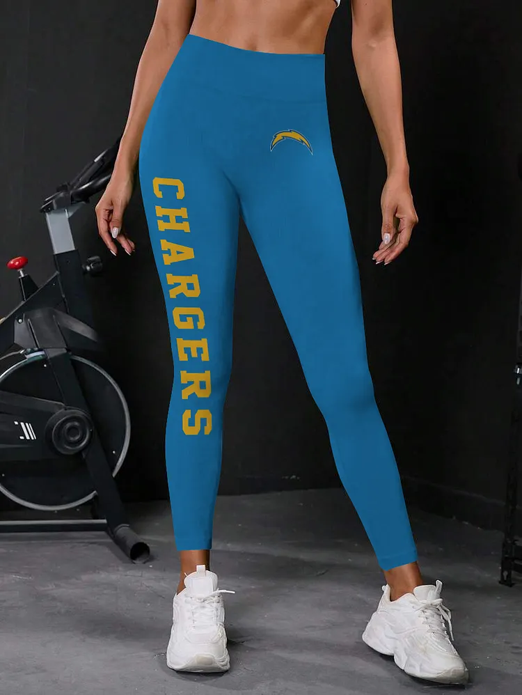 Los Angeles Chargers High Waist Push Up Printed Leggings