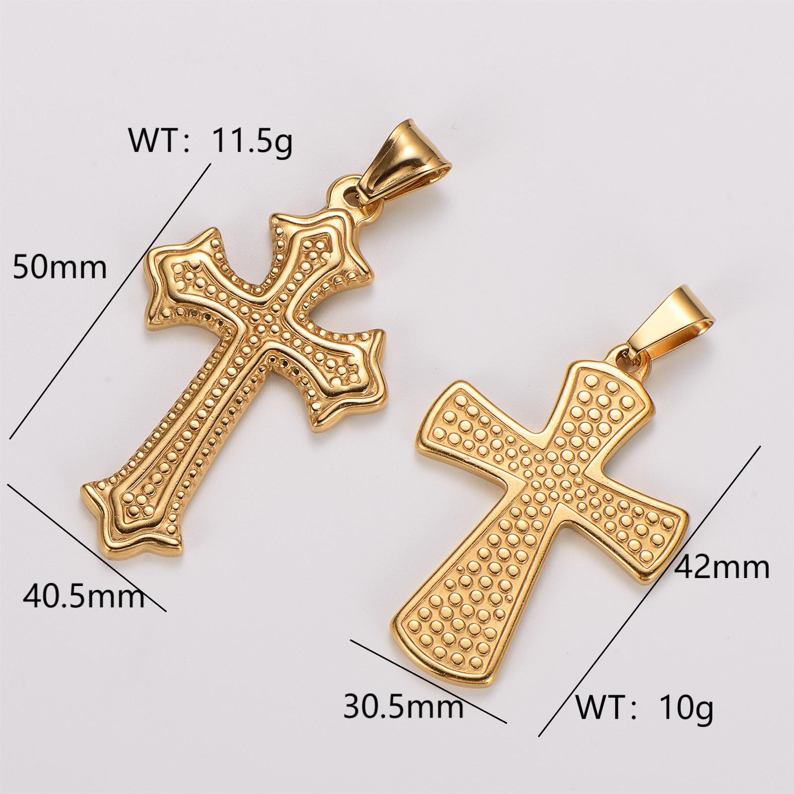 Expressive Cross Stainless Steel Electroplating Pendants
