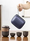 Light luxury portable purple clay travel kung fu tea set
