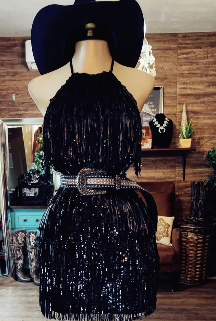 Women's Sleeveless Halter Dress Slim Fit Sparkly Sequin Bodycon Dress