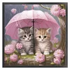 Umbrella Kitten - 11CT Stamped Cross Stitch 40*40cm