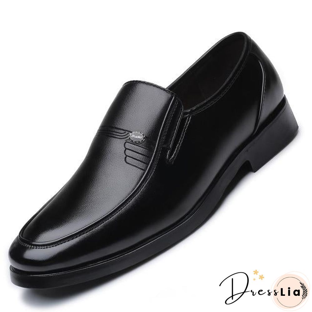 Men Leather Formal Business Shoes Office Work Flat Shoes Breathable Party Anniversary Shoes