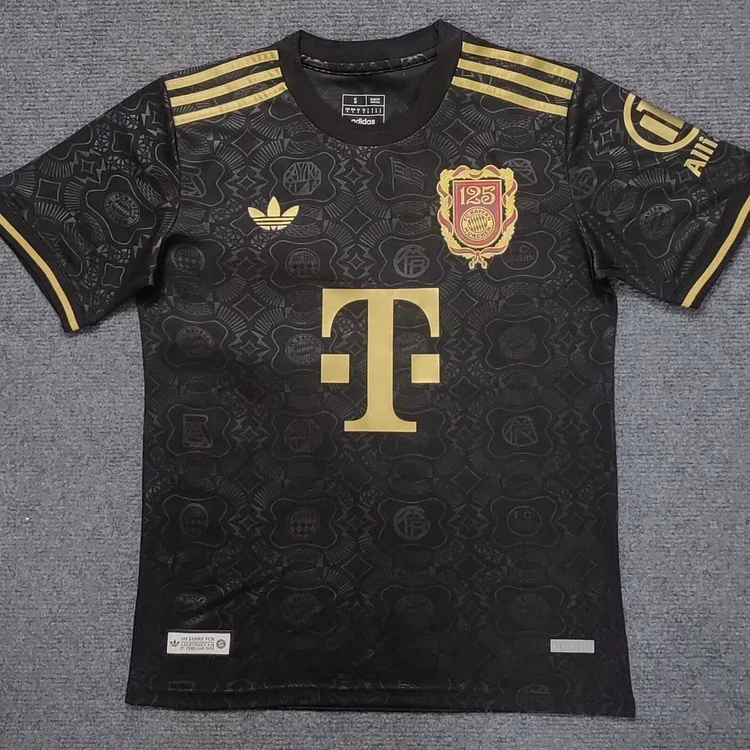 【S~4XL】Bayern 125th Anniversary Black Football Jersey