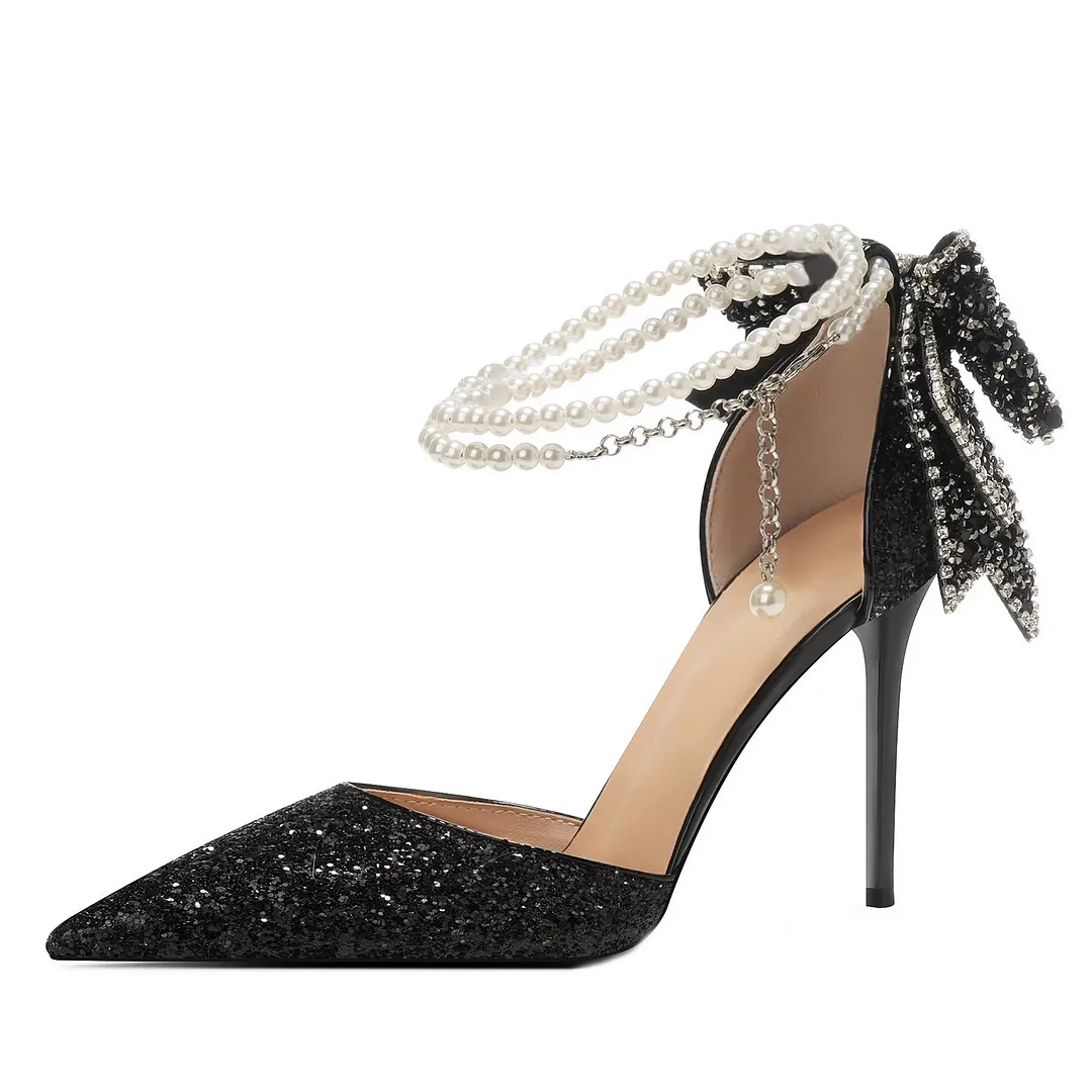 Breakj Breakj High Heels Female Student 18-Year-Old Adult Butterfly Crystal Wedding Shoes 2025 New Evening Dress Fine Heel Single Shoes