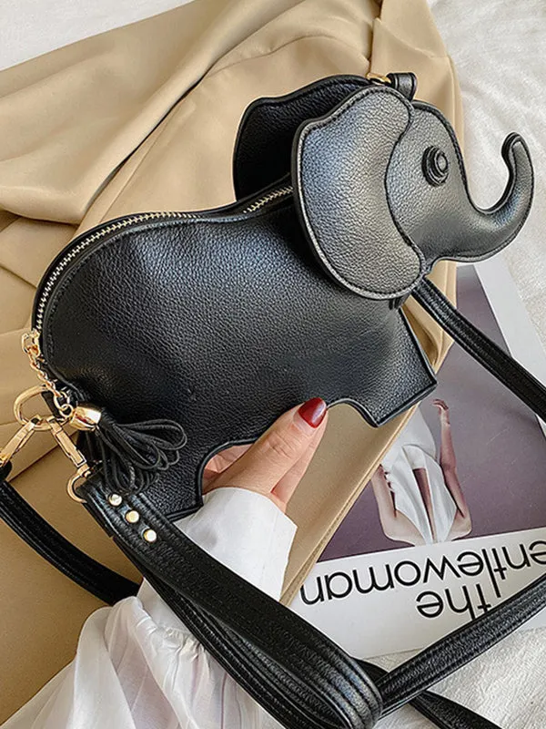 PU Elephant Shape Shoulder Bag Handbag