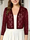 Fashionable Solid Color Lace Cardigan Top - Delicate Open Front, Sheer Three-Quarter Sleeves, Perfect for Everyday Chic Style - A Feminine & Lightweight Wardrobe Staple for Women