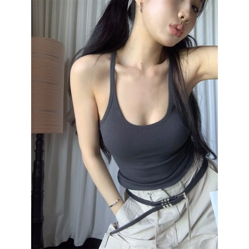 Uveng Uveng Condole Belt Hot Girl Dozen Bottom Vest Female 2024 Summer New Style Pure Desire Sexy Inside Take The United States Back Outside Wear Show Thin Jacket