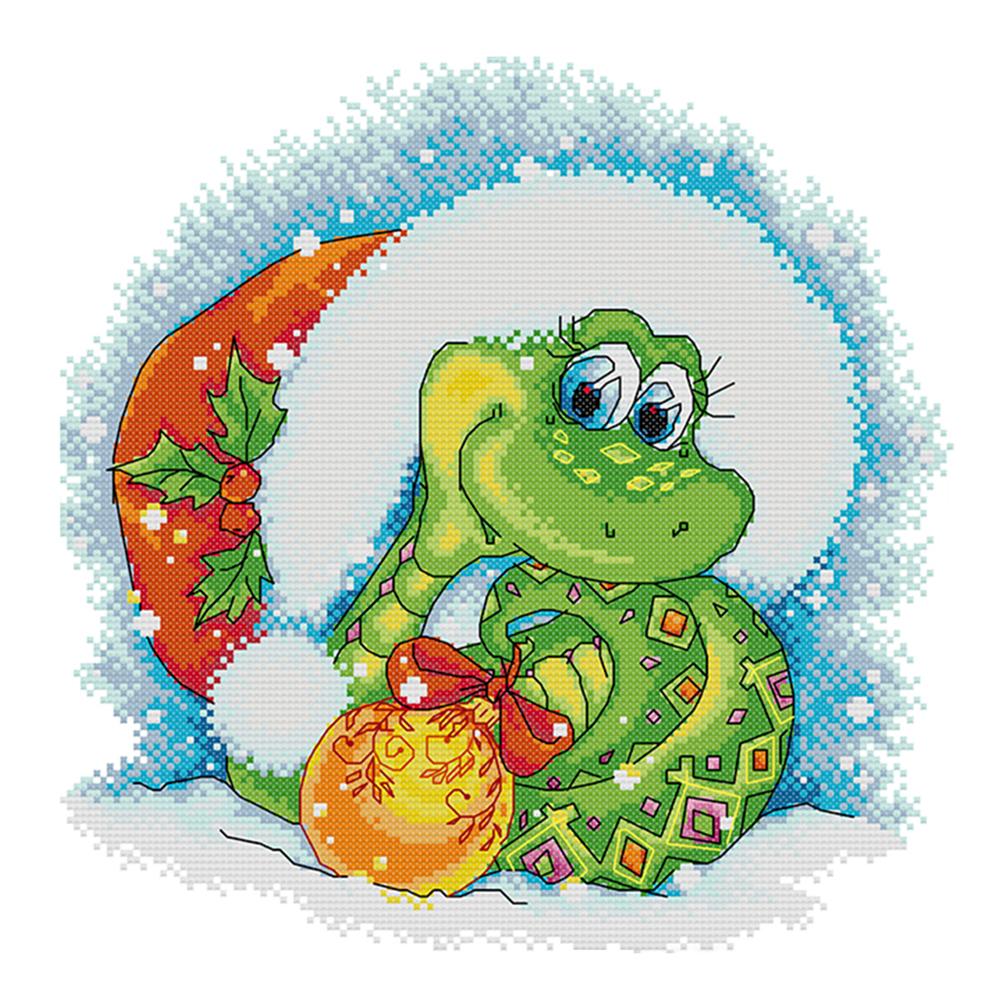 

Christmas snake - 14CT Stamped Cross Stitch - 33*33cm, 501 Original