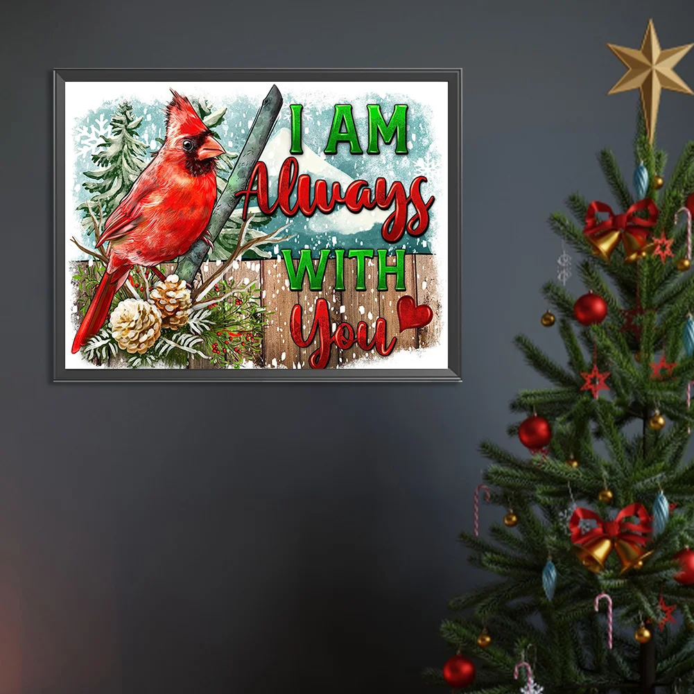 Diamond Painting - Full Round Drill - Christmas Cardinal(Canvas|40*30cm)