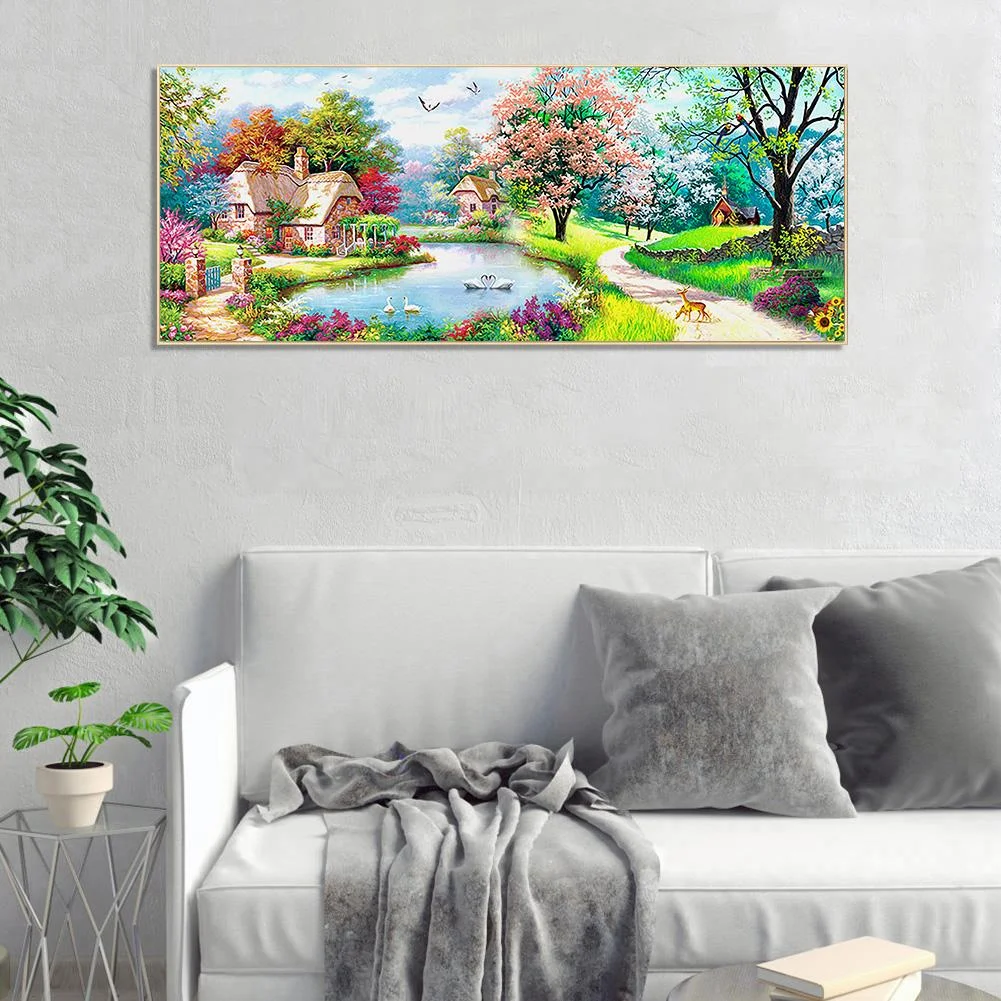 Diamond Painting - Full Round Drill - Beautiful Garden (100*50cm)