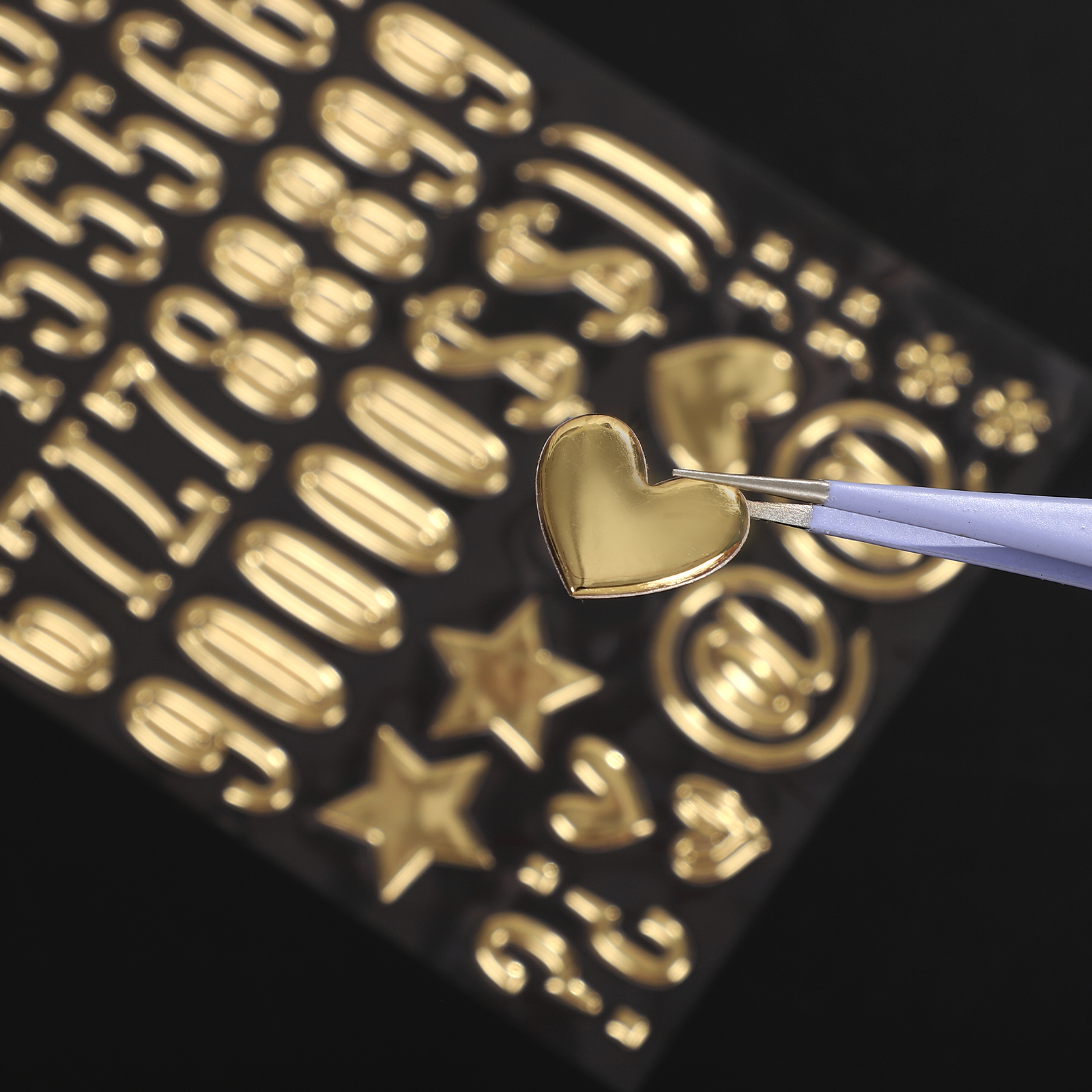 PET 스티커 - 3개 빈티지 영어 알파벳 금속 스테레오