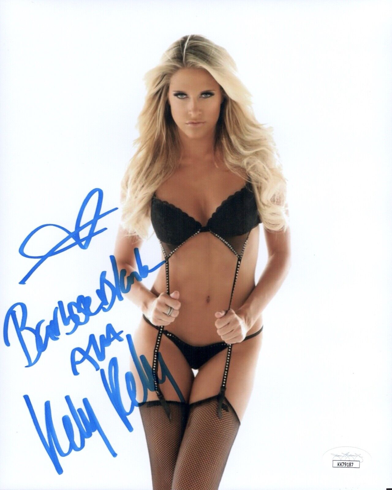 KELLY KELLY Signed 8x10 SEXY Photo Poster painting BARBIE BLANK WWE Autograph JSA COA Cert