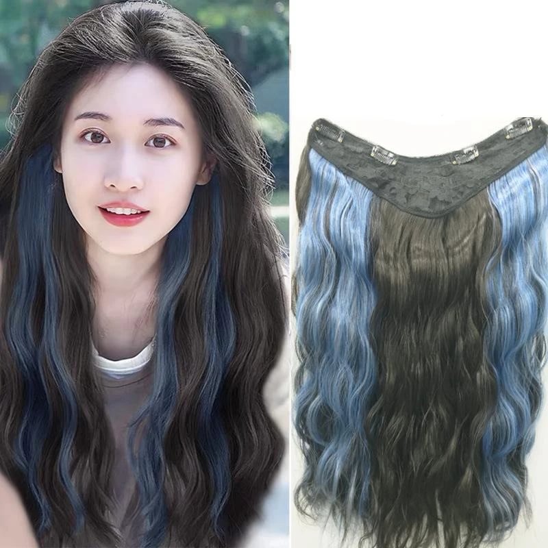 Wig Female Long Curly Hair Natural Gradient V Wig Piece