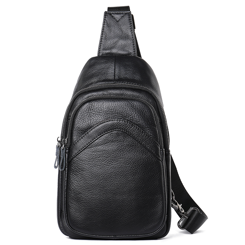 Men's Genuine Leather Chest Bag Crossbody Bag | ARKGET