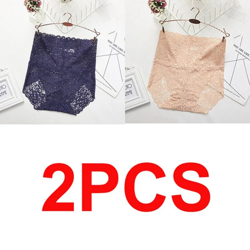 M-XXXL Women High Waist Lace Panties Sexy Underwear Women  Floral Transparent Lingerie Female Briefs Underpants Plus Size Pantys