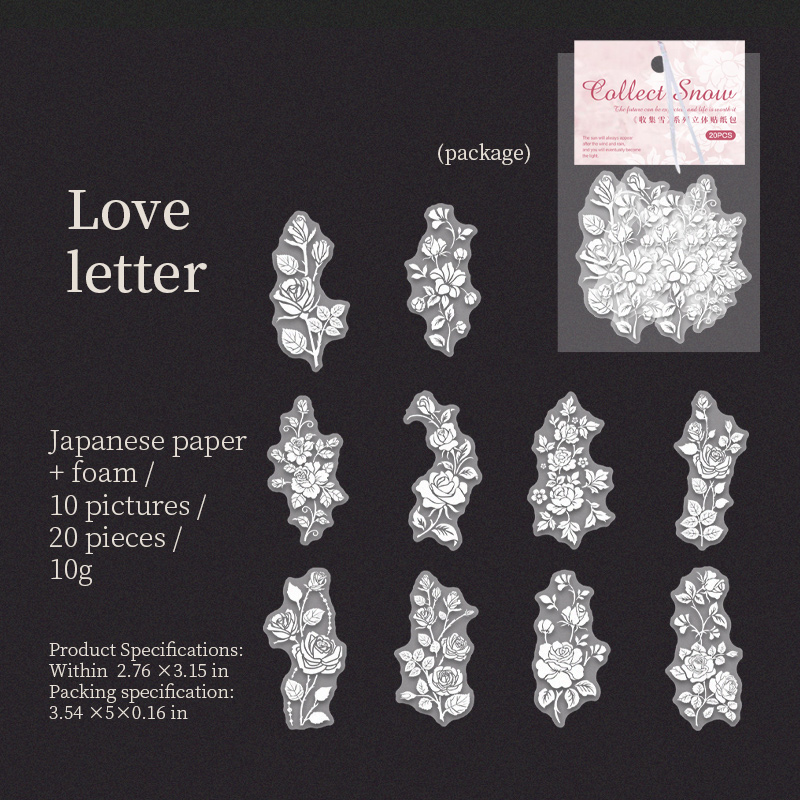 Journalsay Collect Snow Series Vintage Hollow Flower Sticker 