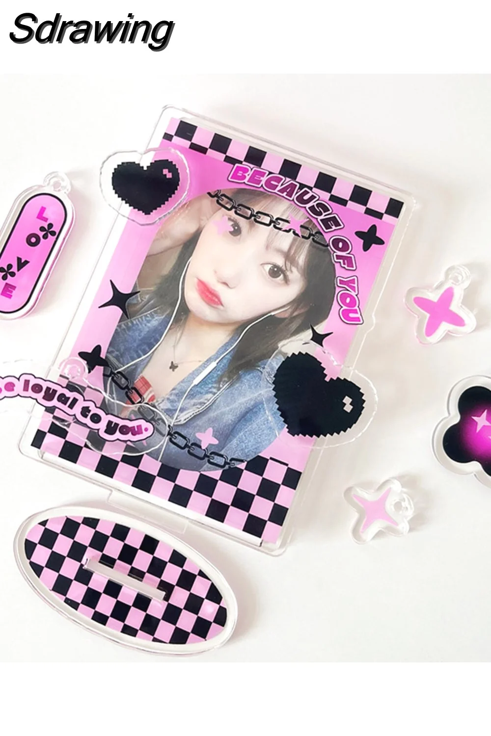 Sdrawing Inch Acrylic Photo Frame Idol Postcards Display Photo Cards Decoration Card Holder Fashion Chain Stand Card Protective Case
