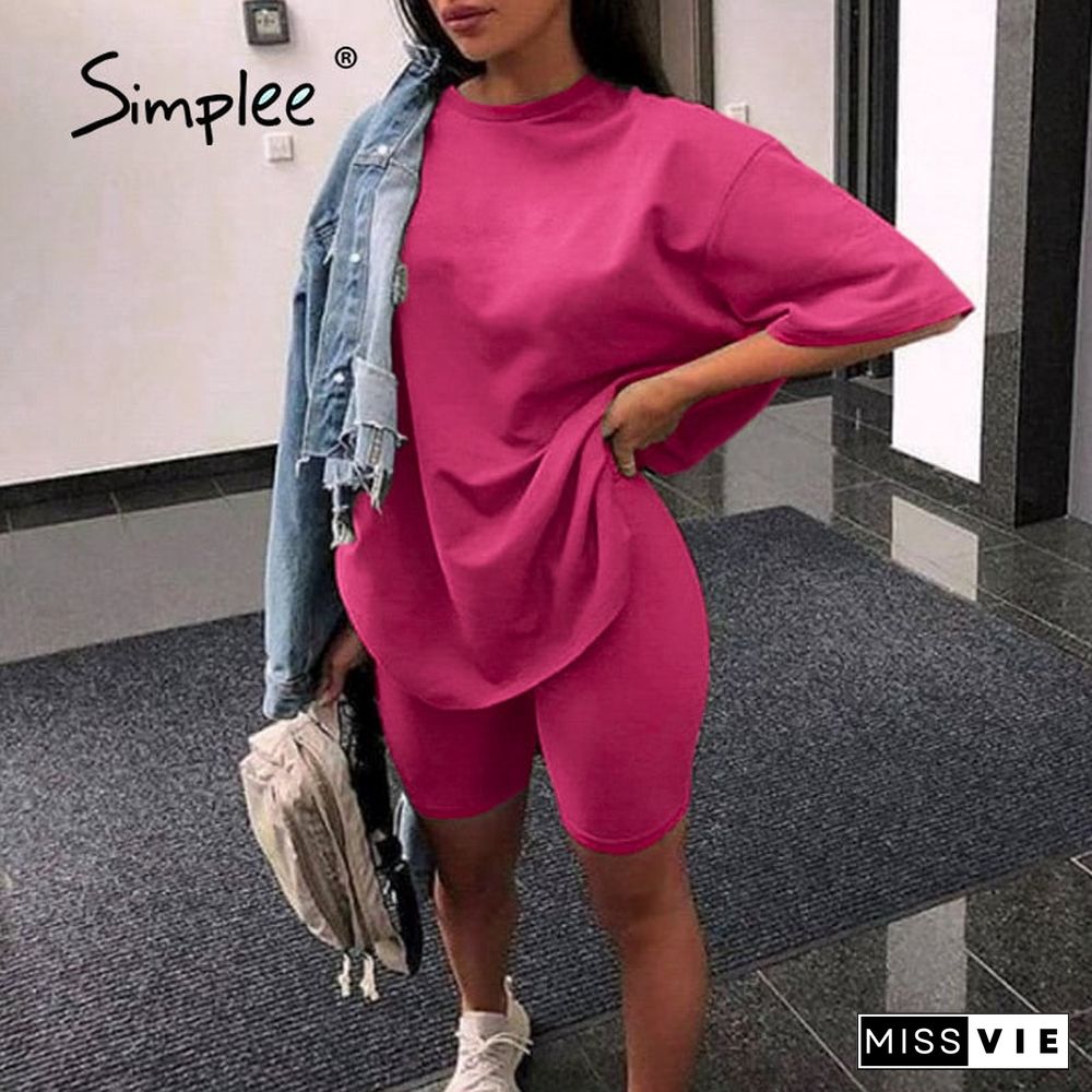 Casual Solid Outfits Women'S Two Piece Suit With Belt Home Loose Sports Tracksuits Fashion Bicycle Summer Hot Suit