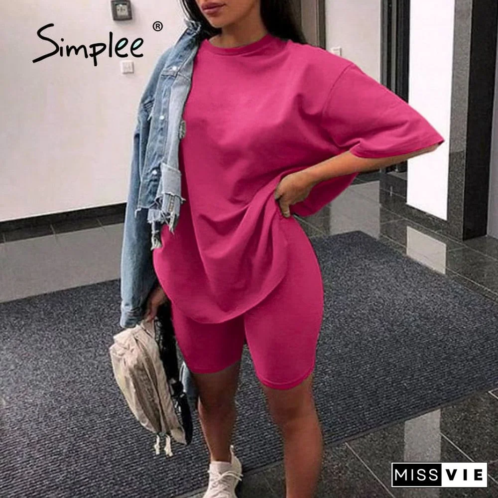 Casual Solid Outfits Women'S Two Piece Suit With Belt Home Loose Sports Tracksuits Fashion Bicycle Summer Hot Suit