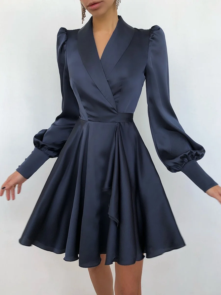 Fashion Elegant V-Neck Flared Sleeve Elegant Dress