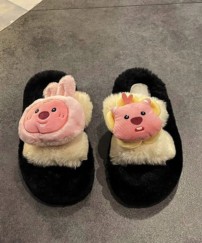 New Cartoon Thick Sole Home Comfortable Plush Slippers