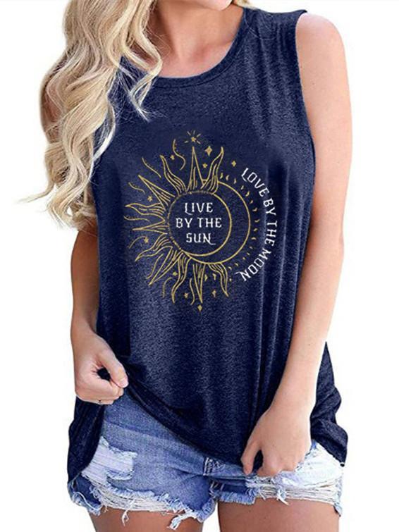 Women Sleeveless Scoop Neck Floral Printed Top