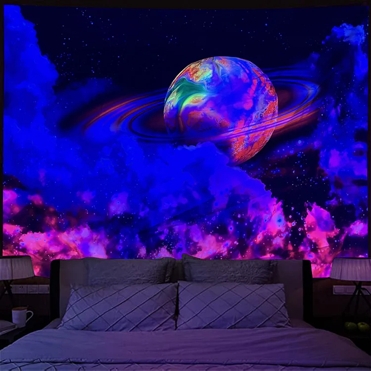 Planet - Black Light Tapestry