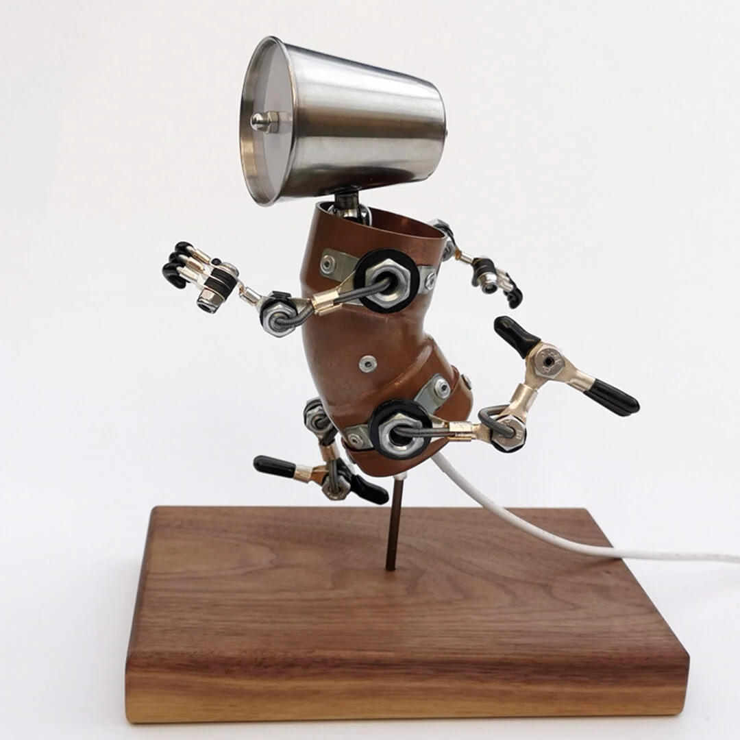 Steampunk Running Athlete Robot Lamp