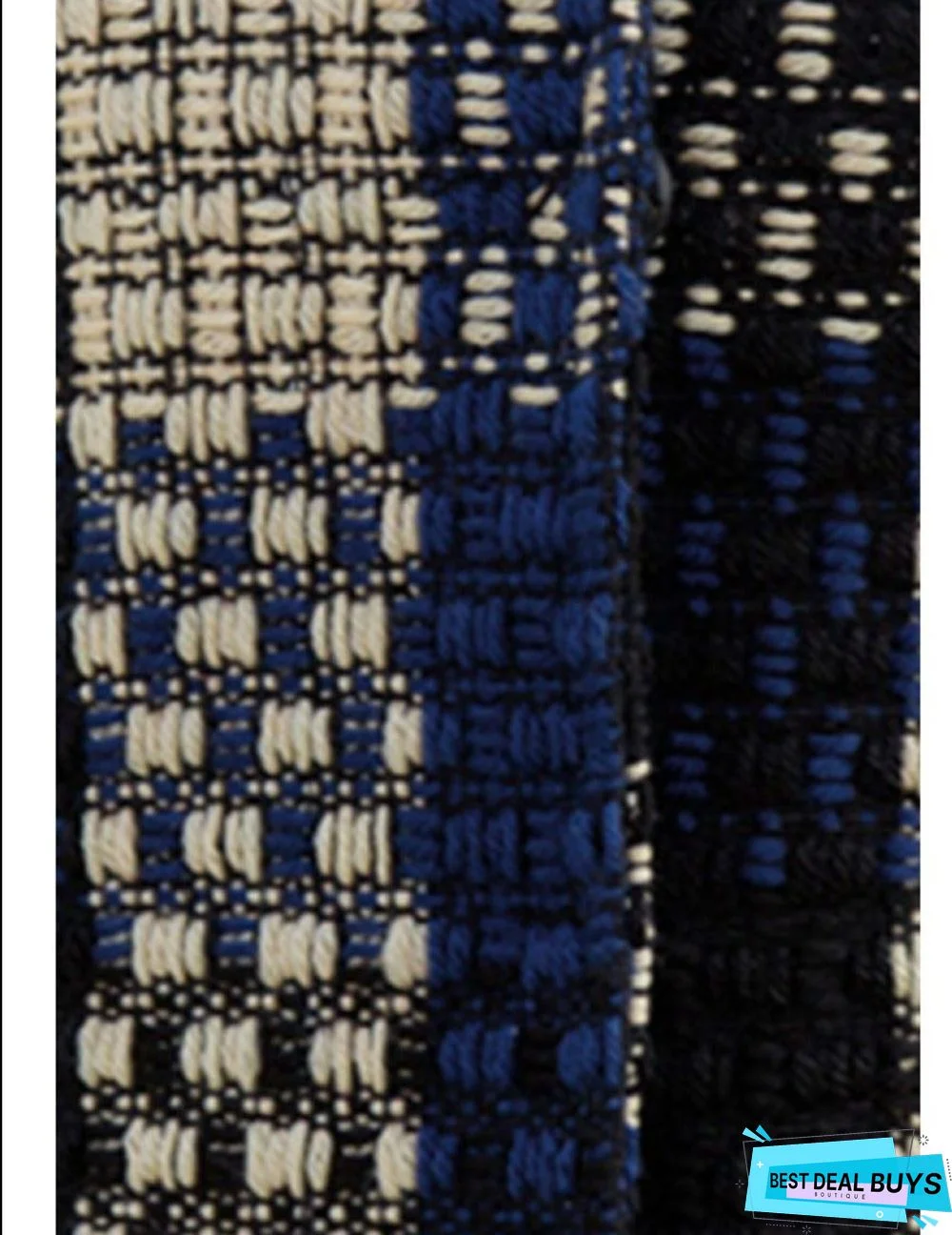 High Neck Slit Pocket Checkered Coats