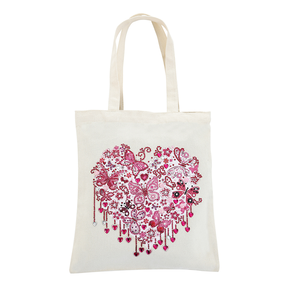 DIY Diamond Painting Handbag Reusable Shopping Tote (BB001 Butterfly Love)