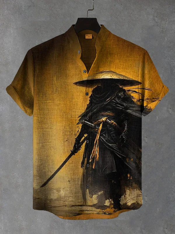 Men's The Last Warrior Print Short Sleeve Shirt