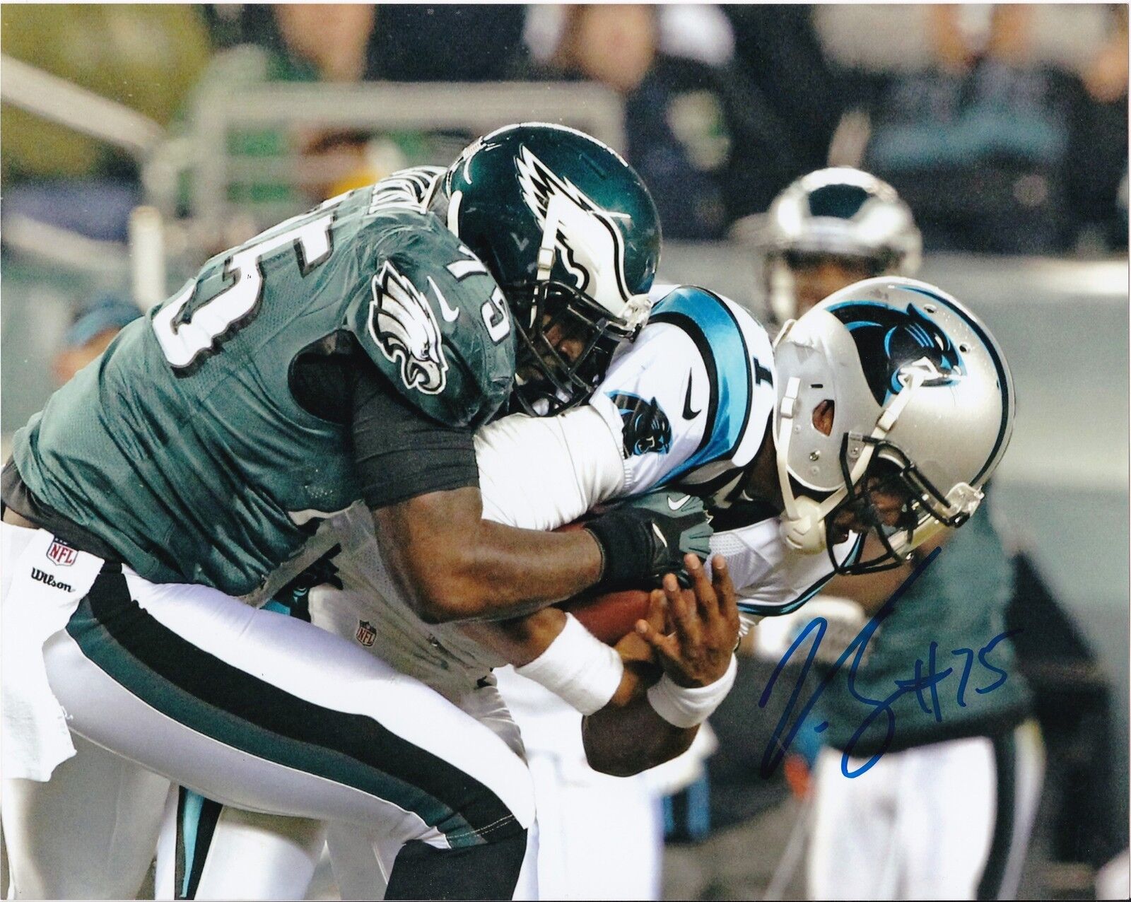 VINNY CURRY PHILADELPHIA EAGLES ACTION SIGNED 8x10