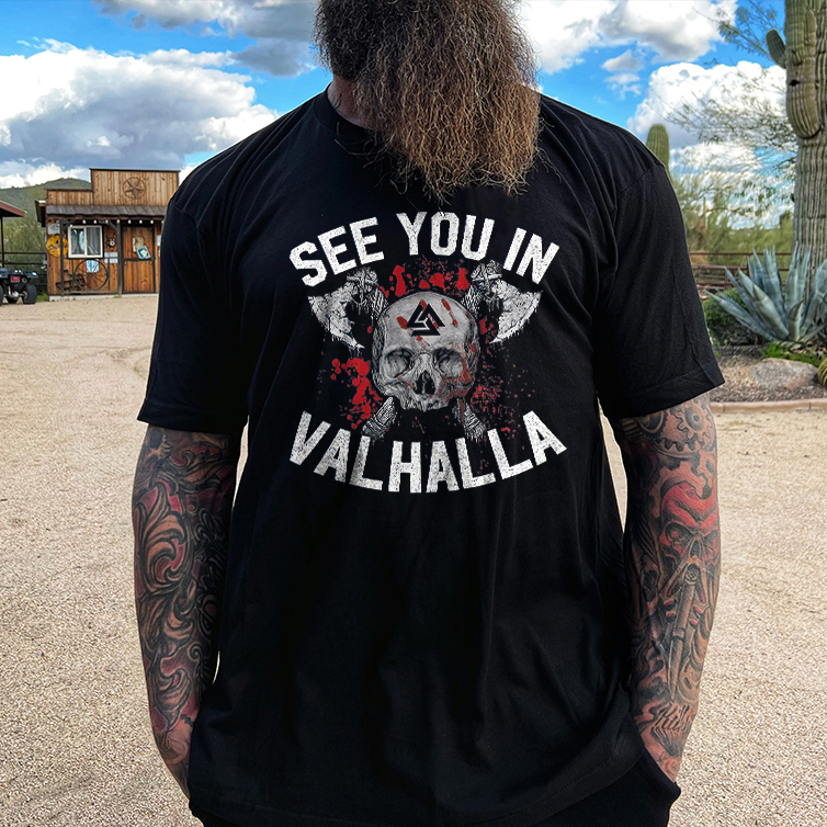 Livereid See You In Valhalla Print Men's T-shirt - Livereid