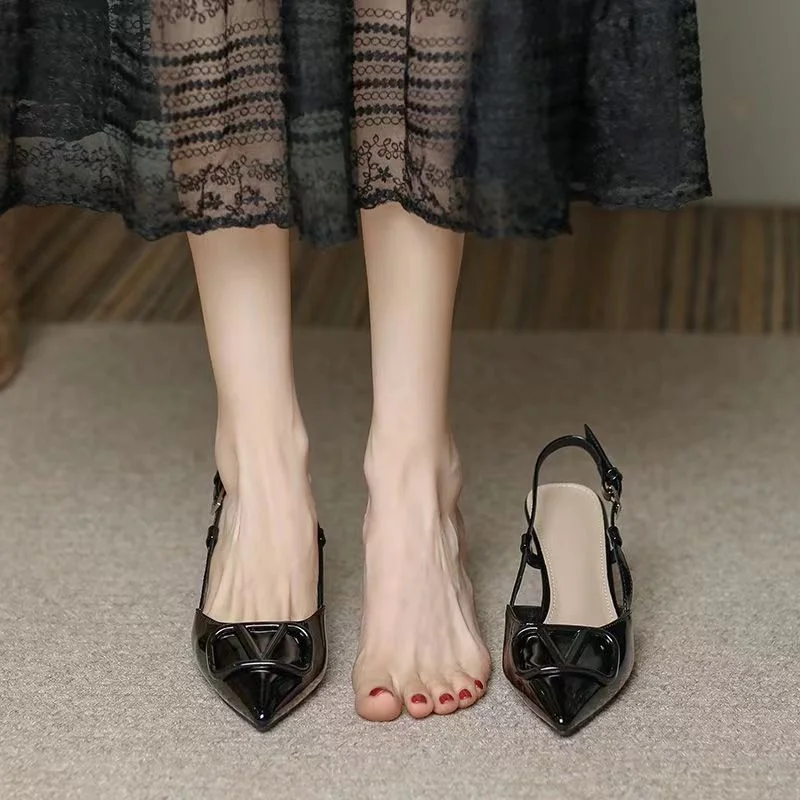 Churchf Churchf Heels Women's French Spring And Summer Shallow Wedding Shoes Large Size Fashion 2023 Nude Color Small Fragrance Style All Kinds Of Fine Heels Baotou-Outfit Ideas