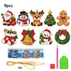 9pcs DIY Double-Sided Rhinestone Acrylic Diamond Painting Christmas Tree Pendant(Christmas Tree)