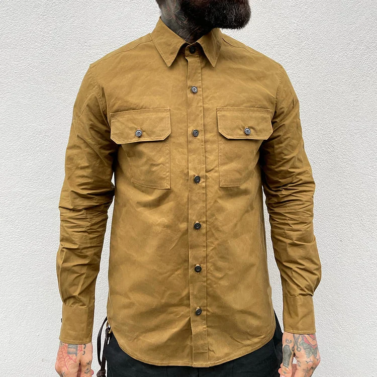 Classic 7 Oz 100% Cotton Dry-Waxed Double Breast Pocket Shirt