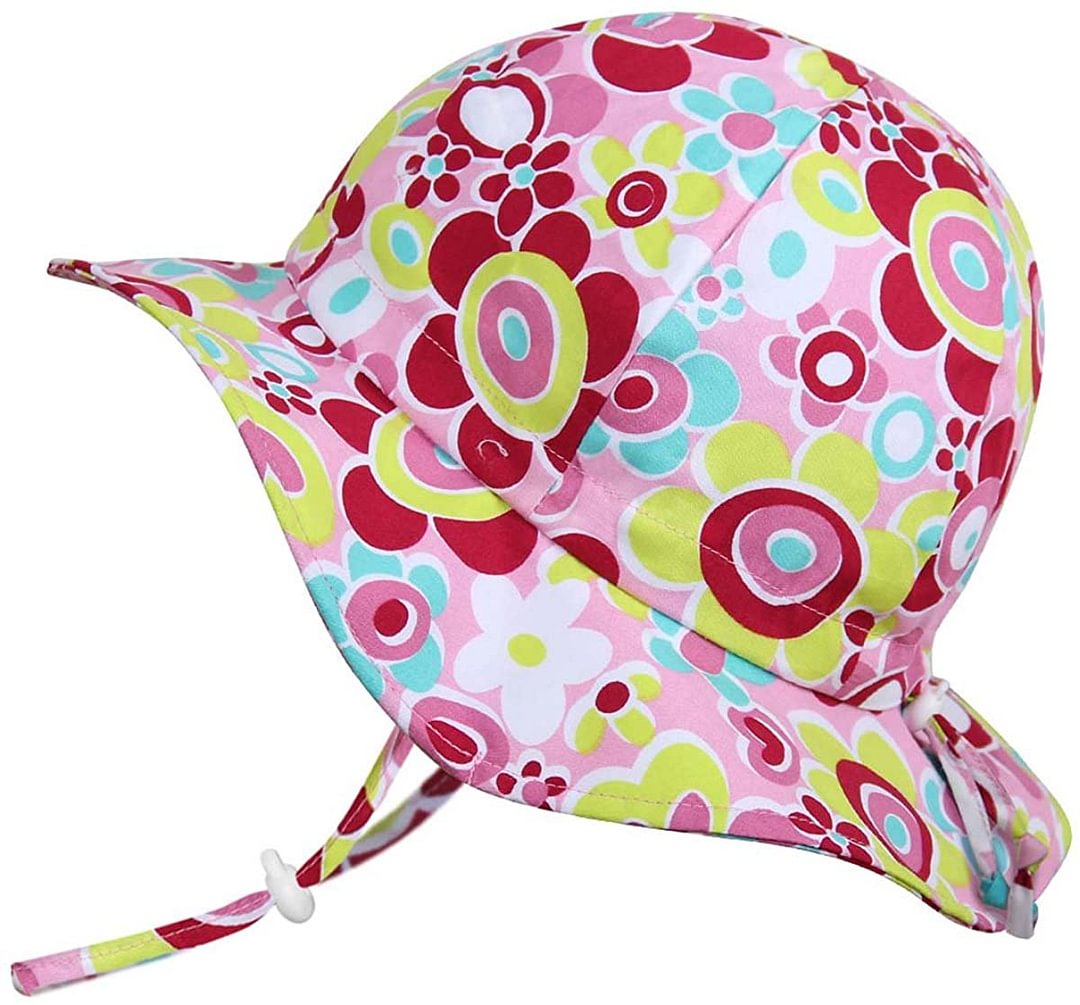 Toddler Sun Hat, GRO-with-Me Adjustable Straps, 50+UPF Natural Cotton Protection
