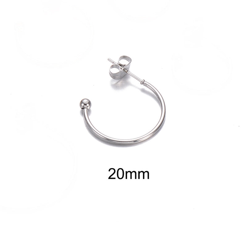 10 PCS/Package 304 Stainless Steel Solid Color Hook Earring Findings