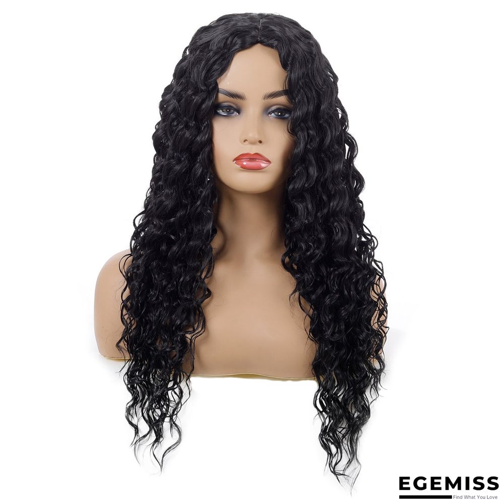 Hot European and American Fashion Wigs Small Curls Black Fluffy Wigs Long Curls | EGEMISS
